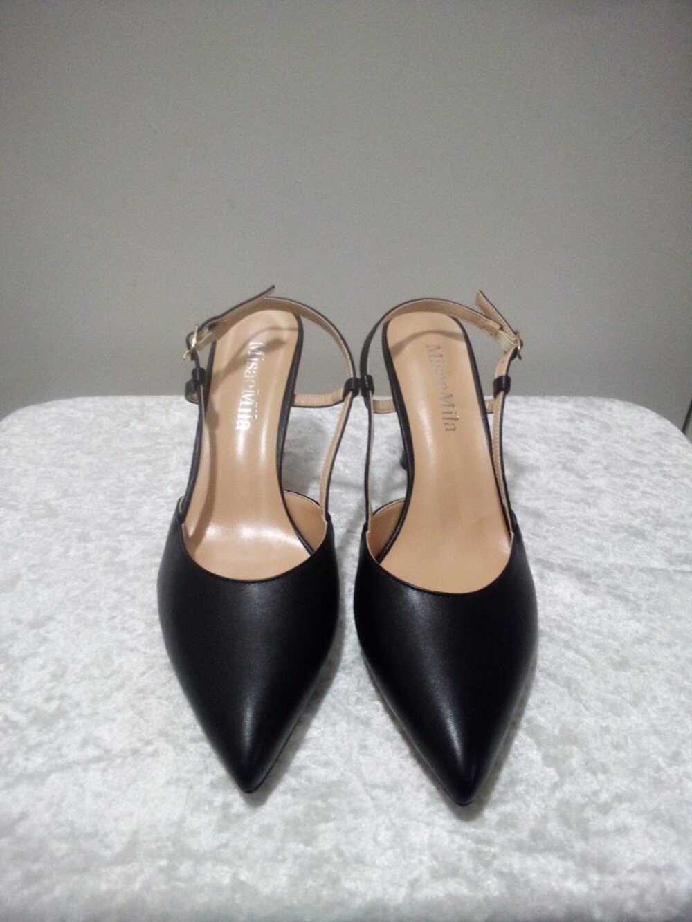 Women's Kitten High Heel Pumps - Pointed Toe Buckle Casual Fashion
